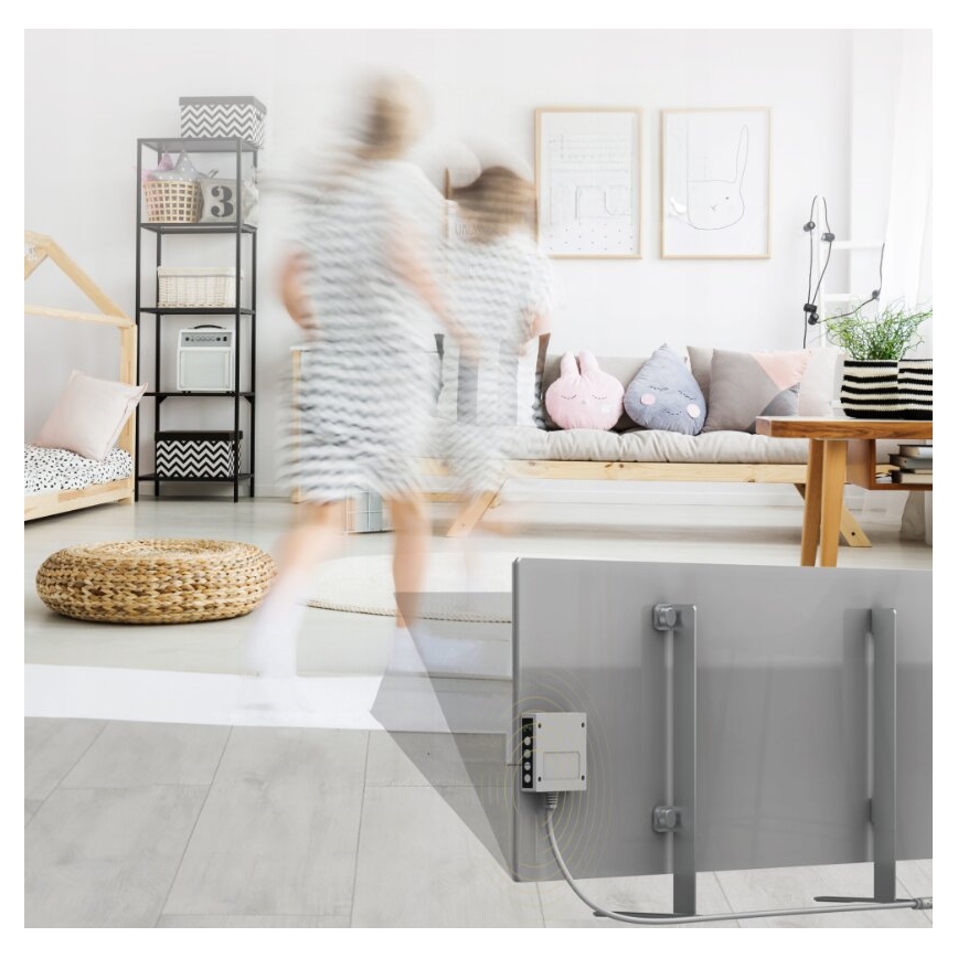 AENO - Nutikas elektriline infrapuna paneel koos LED dioodidega ekraan 700W taimer/termostaat IP44 Wi-fi hall