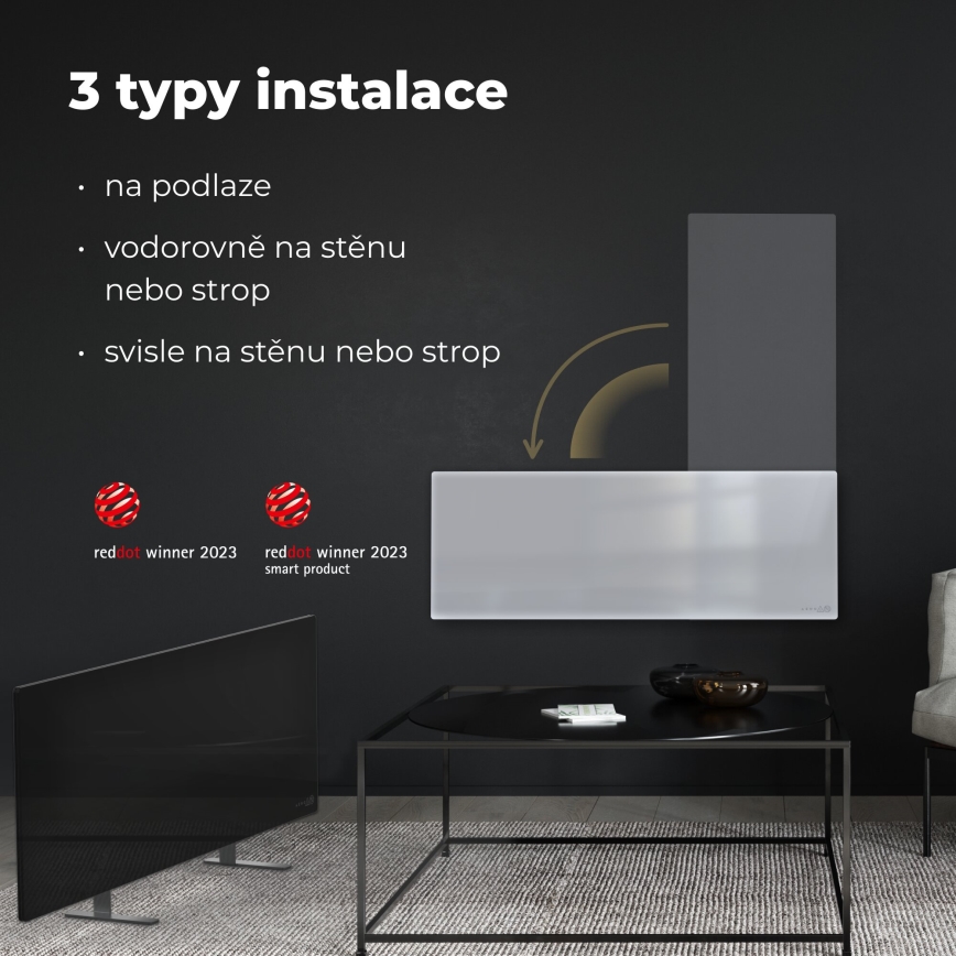 AENO - Nutikas elektriline infrapuna paneel 700W taimer/termostaat IP44 Wi-fi valge