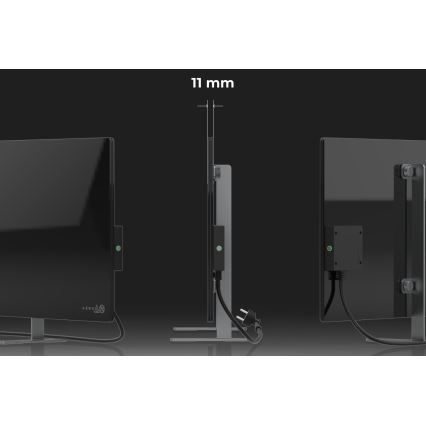AENO - Nutikas elektriline infrapuna paneel 700W taimer/termostaat IP44 Wi-fi must