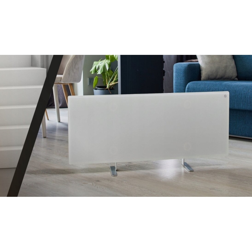 AENO - Nutikas elektriline infrapuna paneel koos LED dioodidega ekraan 700W taimer/termostaat IP44 Wi-fi valge