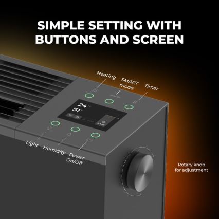 AENO - Nutikas elektriline soojendi/konvektor 1000/2000W must