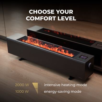 AENO - Nutikas elektriline soojendi/konvektor 1000/2000W must