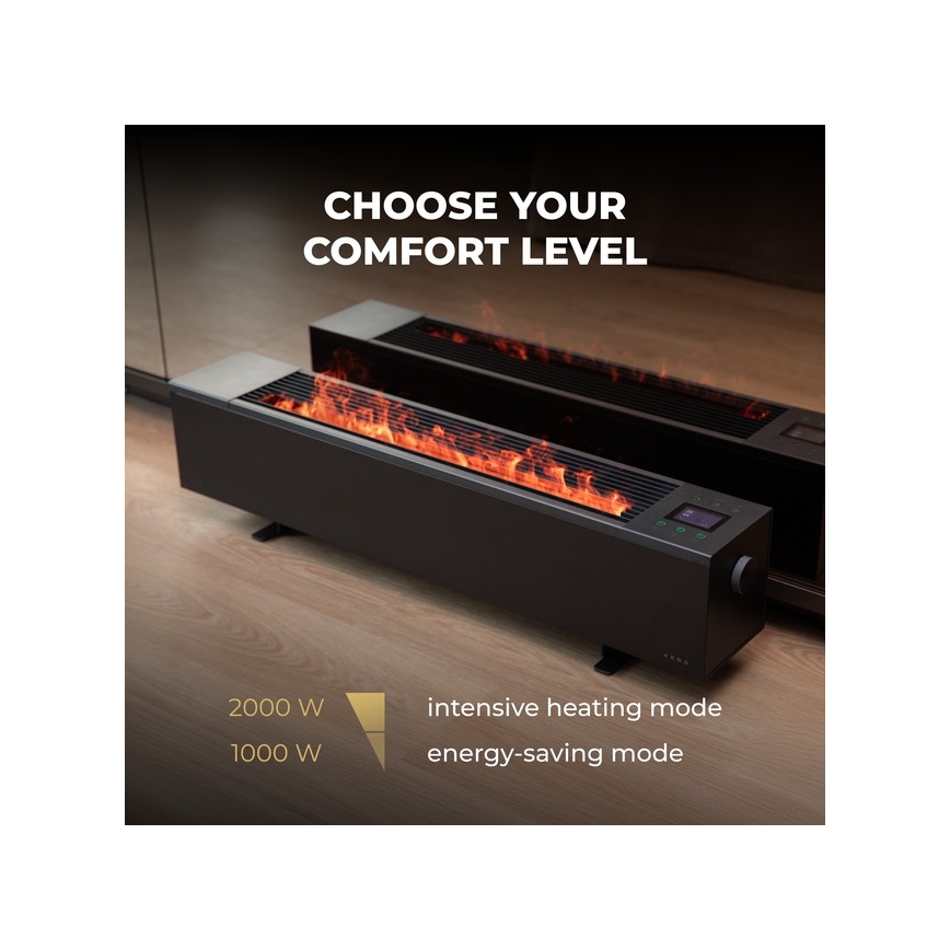 AENO - Nutikas elektriline soojendi/konvektor 1000/2000W must