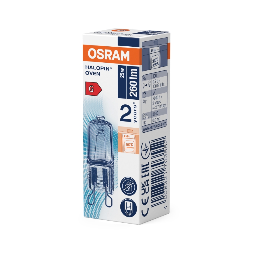 Ahju-pirn HALOPIN G9/25W/230V 2700K - Osram