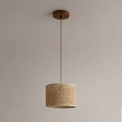 AIDA juhtmega rippvalgusti, 1xE27/15W/230V, Ø 25 cm, tamm/rafia
