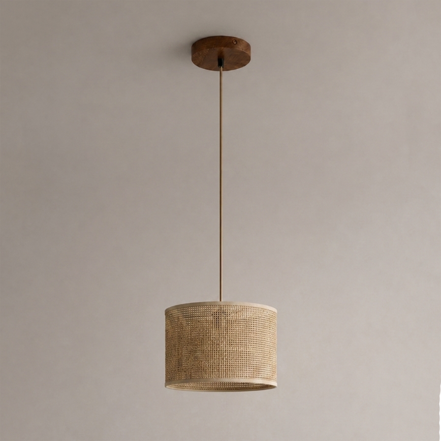 AIDA juhtmega rippvalgusti, 1xE27/15W/230V, Ø 25 cm, tamm/rafia