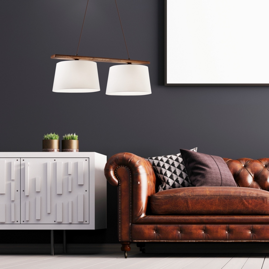 AIDA lühter kaabliga 2xE27/60W/230V, Ø 35 cm, tamm/pähkel