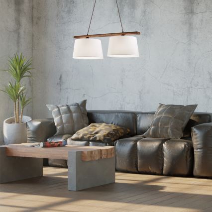 AIDA lühter kaabliga 2xE27/60W/230V, Ø 35 cm, tamm/pähkel