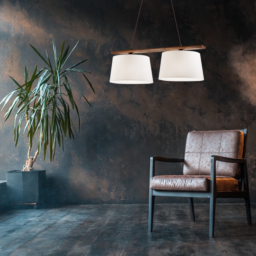 AIDA lühter kaabliga 2xE27/60W/230V, Ø 35 cm, tamm/pähkel