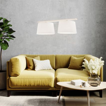 AIDA rippvalgusti kaabliga 2xE27/60W/230V läbimõõt 35 cm tamm/valge