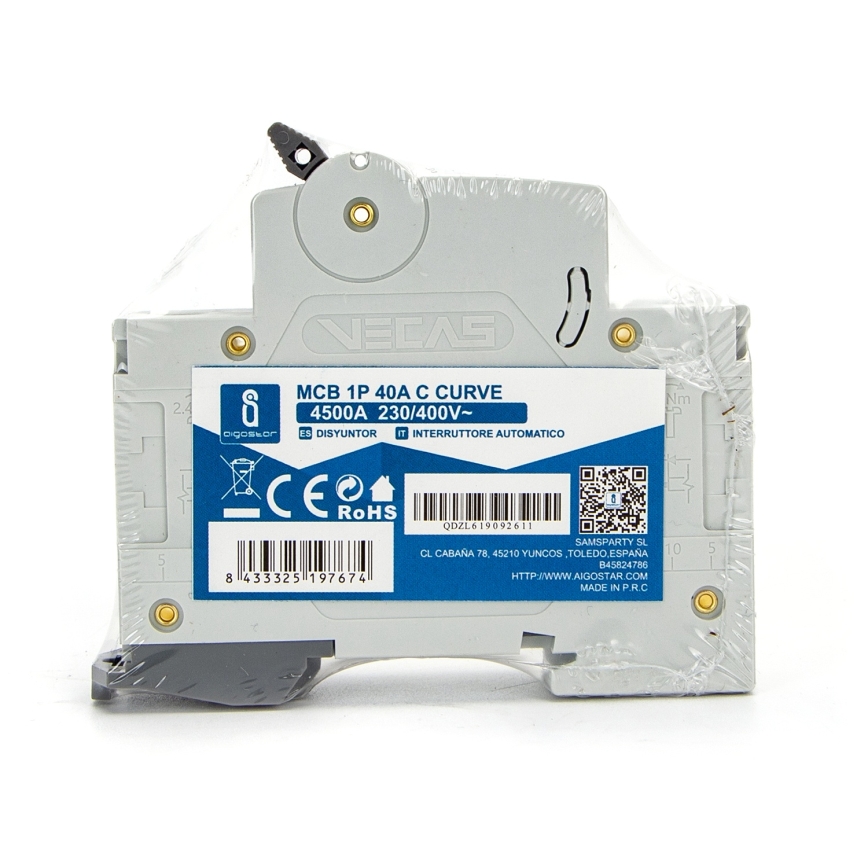 Aigostar - 1-faasiline kaitselüliti 1P-40A-C 230-400V