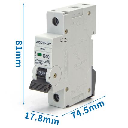 Aigostar - 1-faasiline kaitselüliti 1P-40A-C 230-400V
