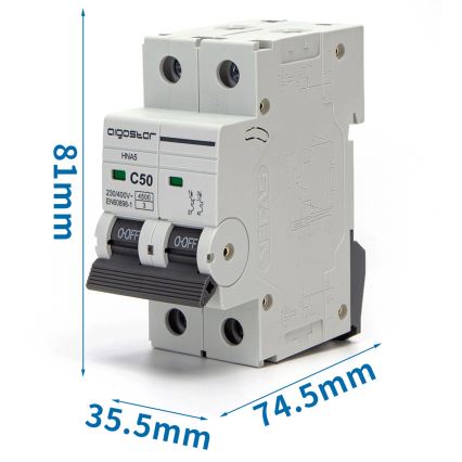 Aigostar - 2-faasiline kaitselüliti 2P-50A-C 230-400V