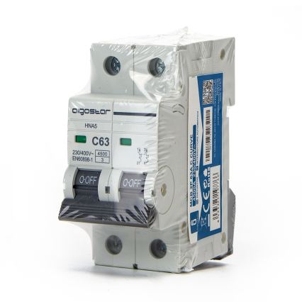 Aigostar - 2-faasiline kaitselüliti 2P-63A-C 230-400V
