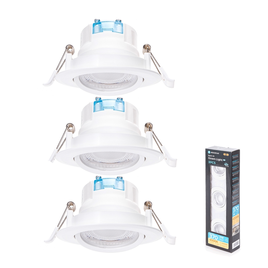 Aigostar - 3-osaline LED laevi valgusti LED/5W/230V 4000K läbimõõt 8,5 cm valge