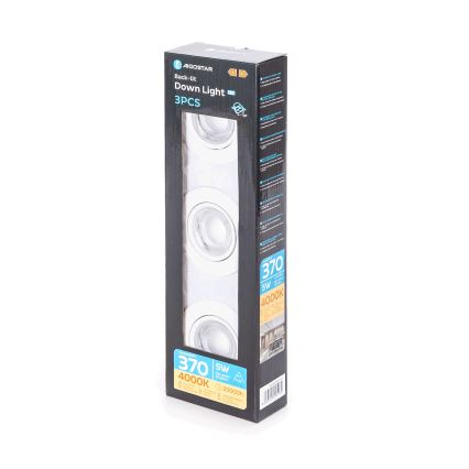 Aigostar - 3-osaline LED laevi valgusti LED/5W/230V 4000K läbimõõt 8,5 cm valge