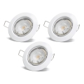 Aigostar - 3-osaline LED süvistatav laevalgusti, 1x GU10/4,5W/230V, 3000K, valge