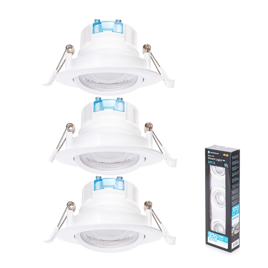 Aigostar - 3 tk LED laesvalgusti LED/5W/230V 6500K läbimõõt 8,5 cm valge