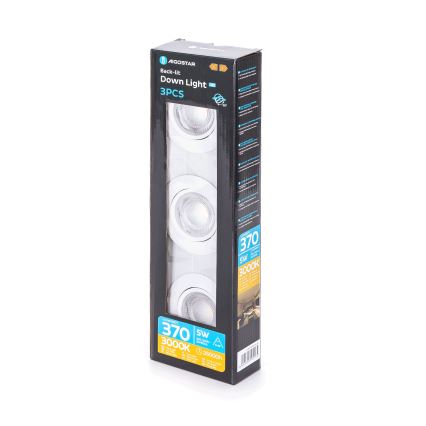 Aigostar - 3-tükiline LED laelamp LED/5W/230V 3000K, diameeter 8,5 cm, valge