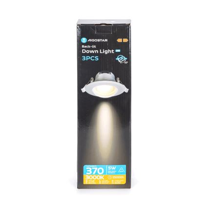 Aigostar - 3-tükiline LED laelamp LED/5W/230V 3000K, diameeter 8,5 cm, valge