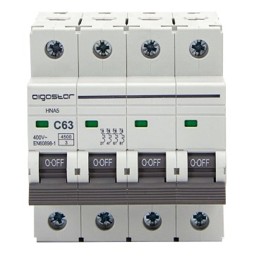 Aigostar - 4-pooleline automaatkaitselüliti 4P-63A-C 400V