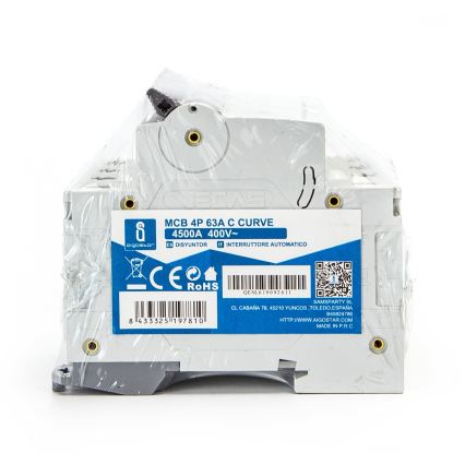 Aigostar - 4-pooleline automaatkaitselüliti 4P-63A-C 400V