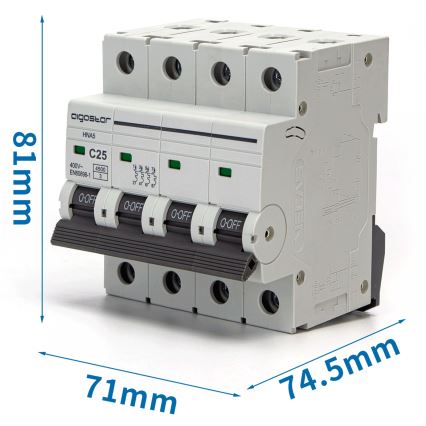 Aigostar - 4-pooleline kaitselüliti 4P-25A-C 400V