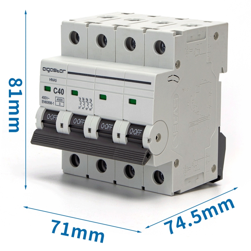 Aigostar - 4-pooleline kaitselüliti 4P-40A-C 400V