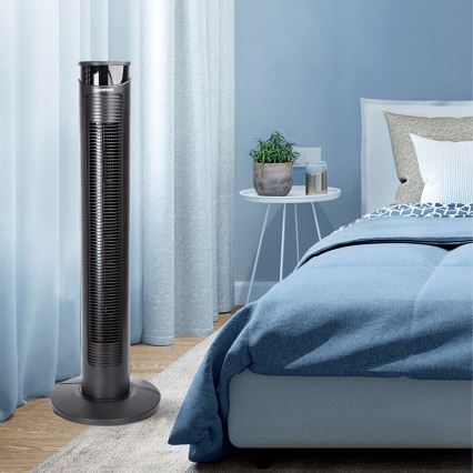 Aigostar - Põrandatuuluti 45W/230V must + kaugjuhtimispult