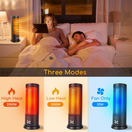 Aigostar - Elektriline soojendi 1500W/230V + kaugjuhtimispult