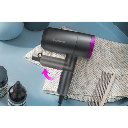 Aigostar - Föön, reisisuuruses 1800W/230V lilla/must
