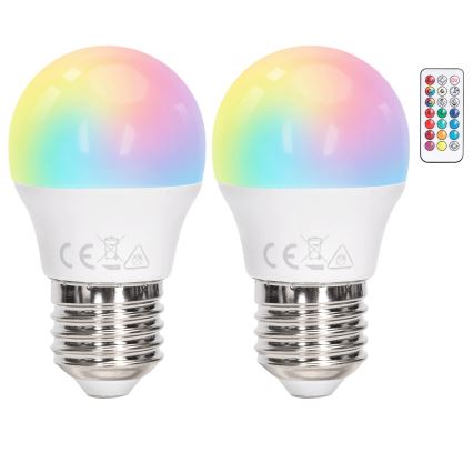 Aigostar - LED RGBW hämardatav pirn G45 E27/6W/230V 3000K + kaugjuhtimispult