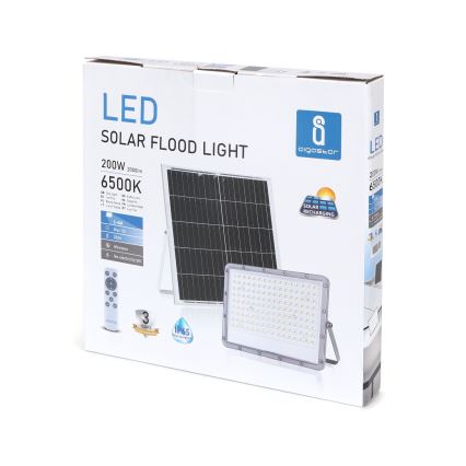 Aigostar - Hämardatav päikesepaneeliga LED-reflektor LED/200W/3,4V 20000 mAh IP65 + kaugjuhtimispult