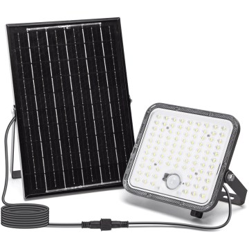 Aigostar - hämardatav päikesepaneeliga LED-prožektor anduriga LED/120W/3,4V 6500K IP66 8000 mAh + kaugjuhtimispult