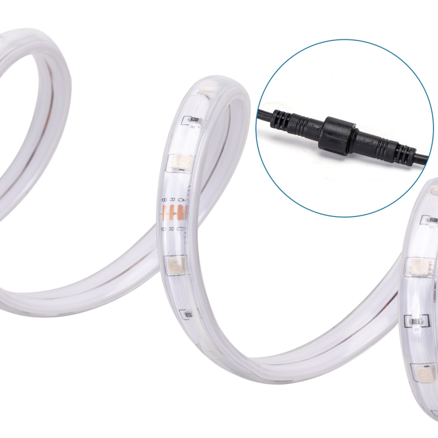 Aigostar - LED RGB hämardatav päikeseenergia LED-riba LED/1,6W/3,2V 3+2m IP65 1800 mAh + kaugjuhtimispult