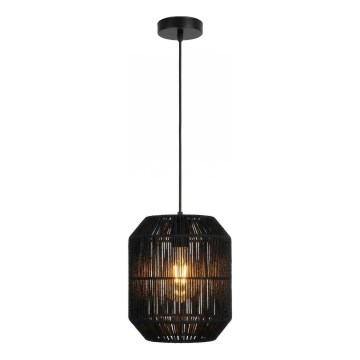 Aigostar - Juhtmega rippvalgusti 1xE27/60W/230V must, läbimõõt 23 cm