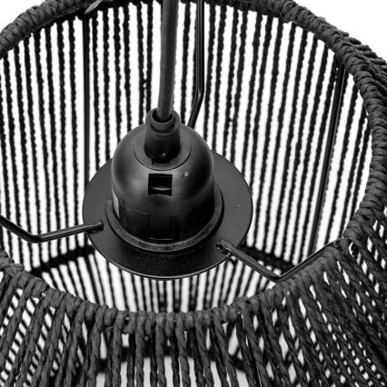 Aigostar - Juhtmega rippvalgusti 1xE27/60W/230V must, läbimõõt 23 cm