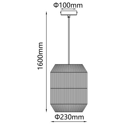 Aigostar - Juhtmega rippvalgusti 1xE27/60W/230V must, läbimõõt 23 cm