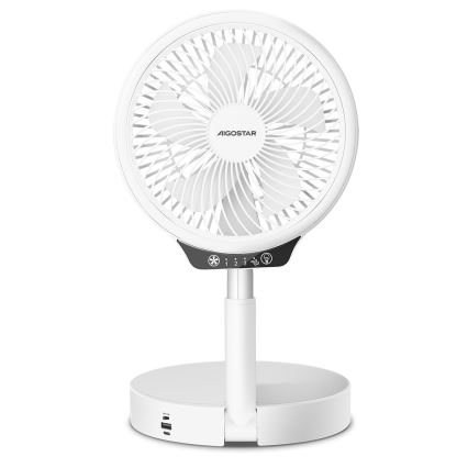 Aigostar - Juhtmevaba kokkupandav ventilaator USB pesaga 6,5W/5V