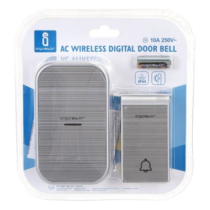 Aigostar - Traadita pistikukell 230V/12V IP44 hõbedane