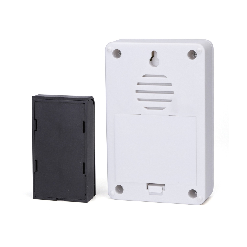 Aigostar - Juhtmevaba uksekell 3xAA/12V IP44 must/valge
