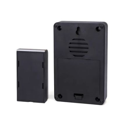 Aigostar - Juhtmevaba uksekell 3xAA/12V IP44 must/vask