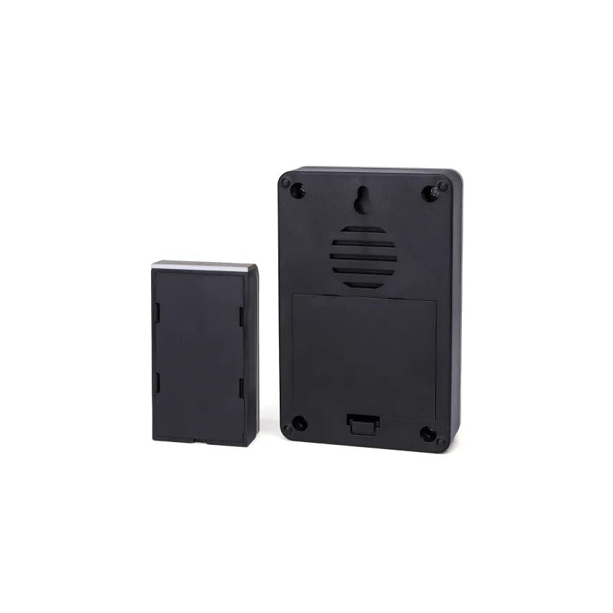 Aigostar - Juhtmevaba uksekell 3xAA/12V IP44 must/vask