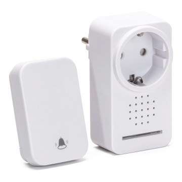 Aigostar - Juhtmevaba uksekell pistikuga 1Z 230V IPX4 valge