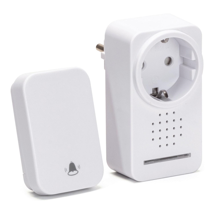 Aigostar - Juhtmevaba uksekell pistikuga 1Z 230V IPX4 valge