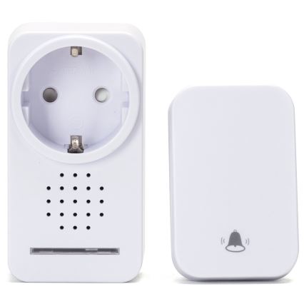 Aigostar - Juhtmevaba uksekell pistikuga 1Z 230V IPX4 valge