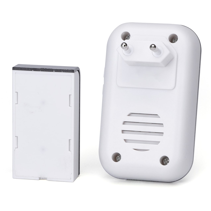Aigostar - Juhtmevaba uksekell pistikuga 230V/12V IP44 valge