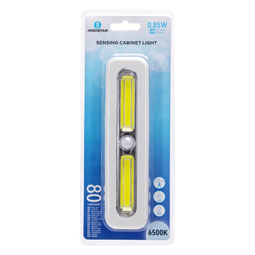 Aigostar - Kapi LED-valgustus liikumisanduriga LED/3xAAA 6500K valge