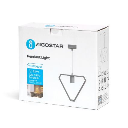 Aigostar - Kerglüliti rippvalgusti 1xE27/60W/230V beež