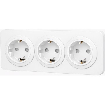 Aigostar - Kodune pistikupesa raamiga 3Z SCHUKO 250V/16A valge